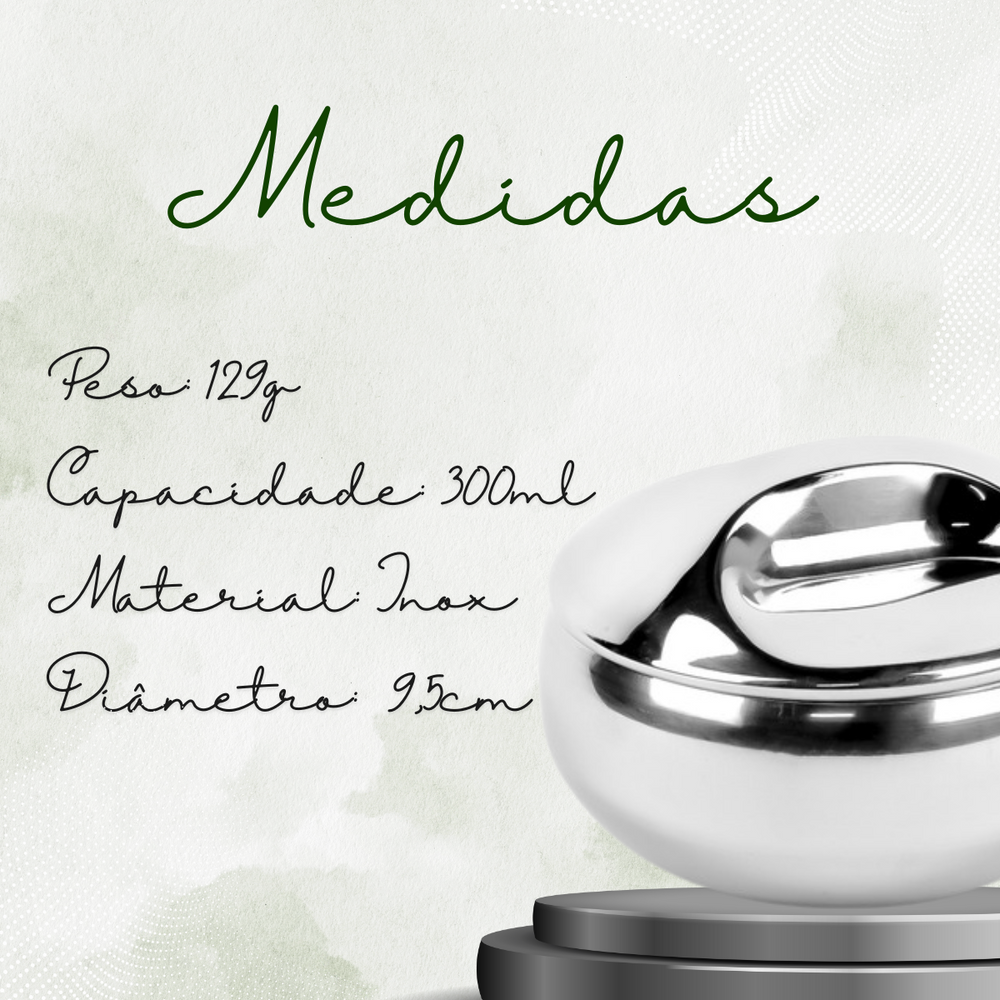 Açucareiro Inox Com Colher 300ml Tuut