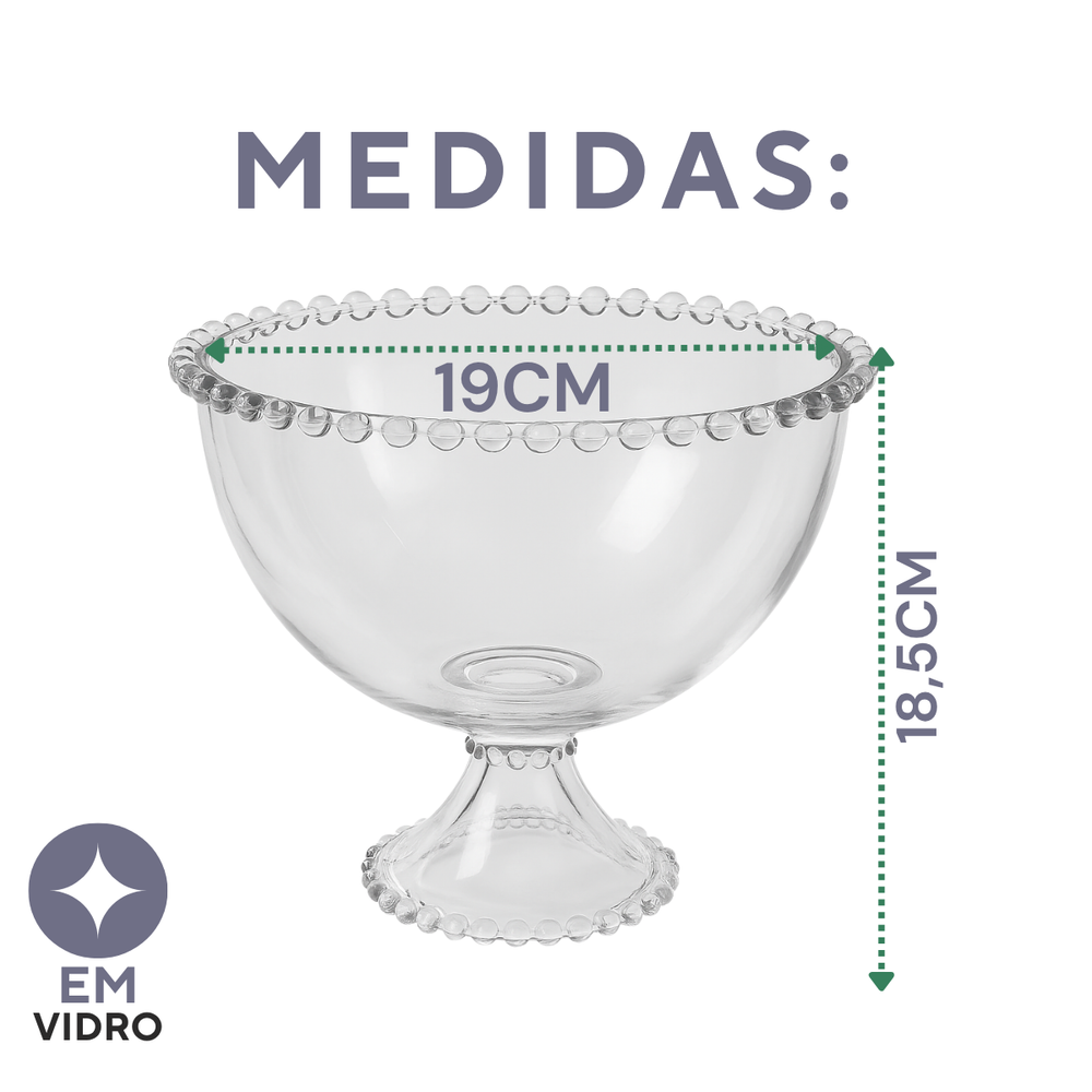 Saladeira com Pé de vidro 1,9Litros Rojemac