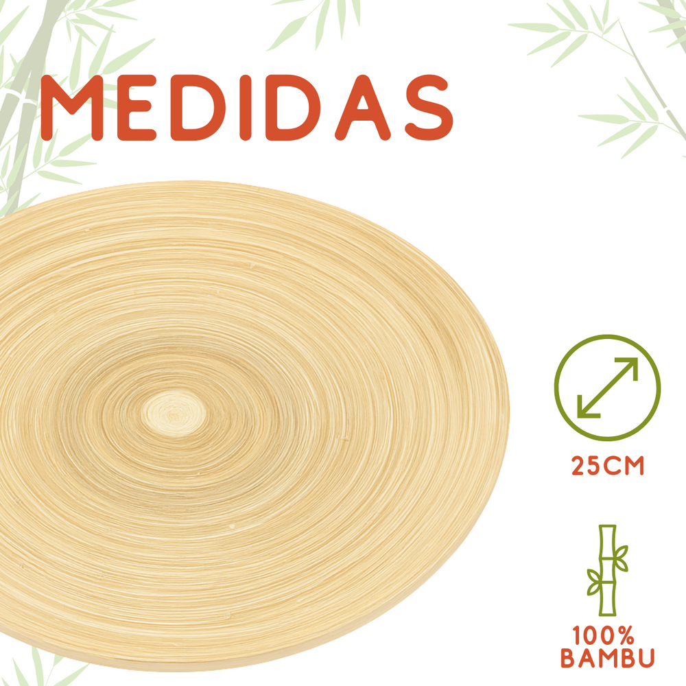 Travessa Redonda Bambu Eco 25cm Tuut Travessa
