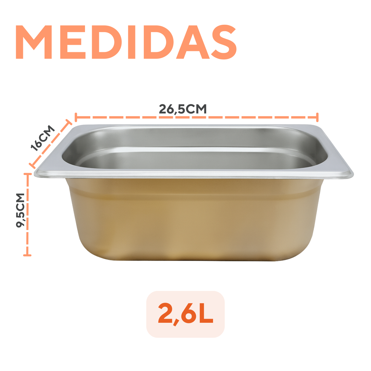 Cuba Aço Inox 1/4 100mm