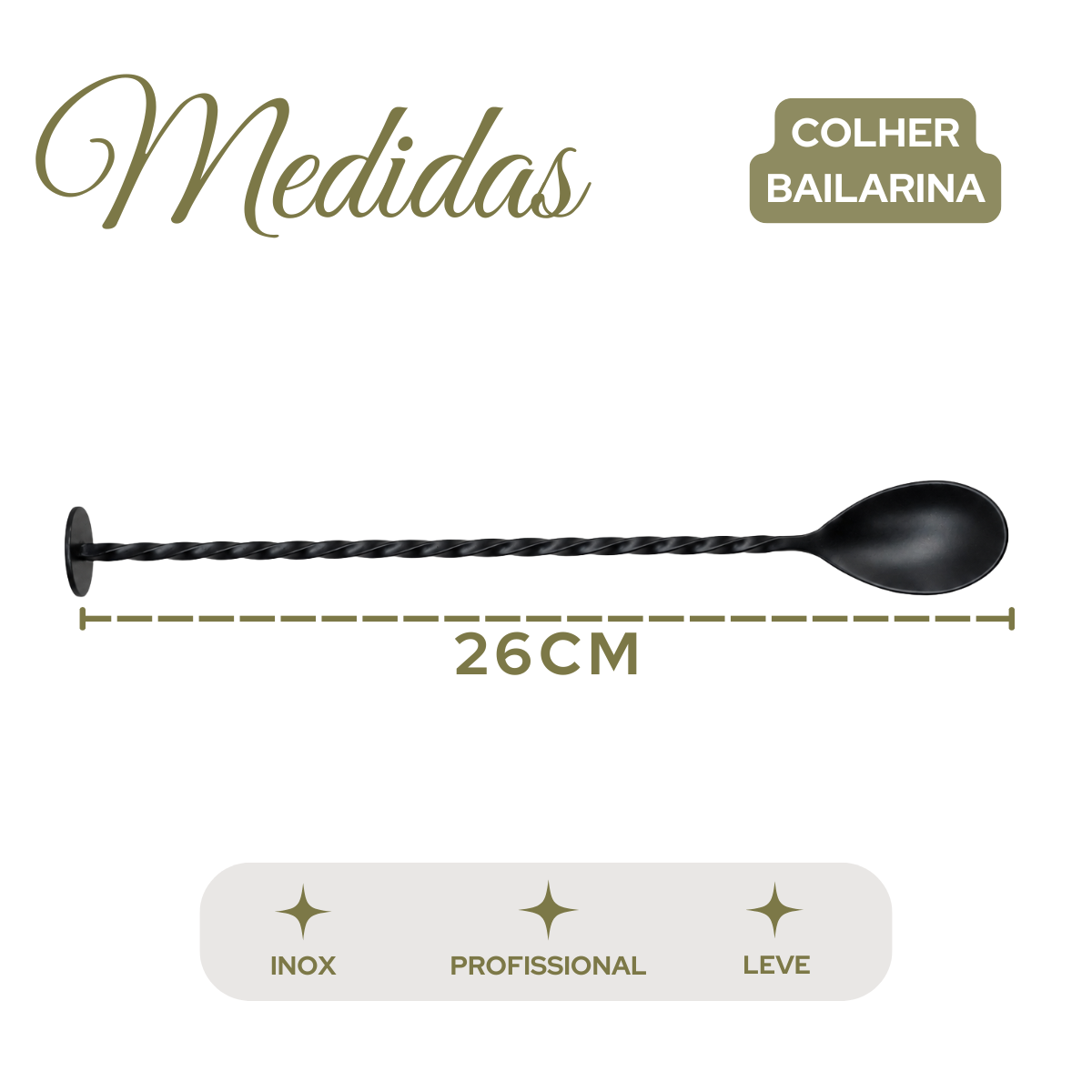Colher Bailarina Preto Inox