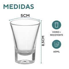 Copo de Dose 60ml Shot de Vidro