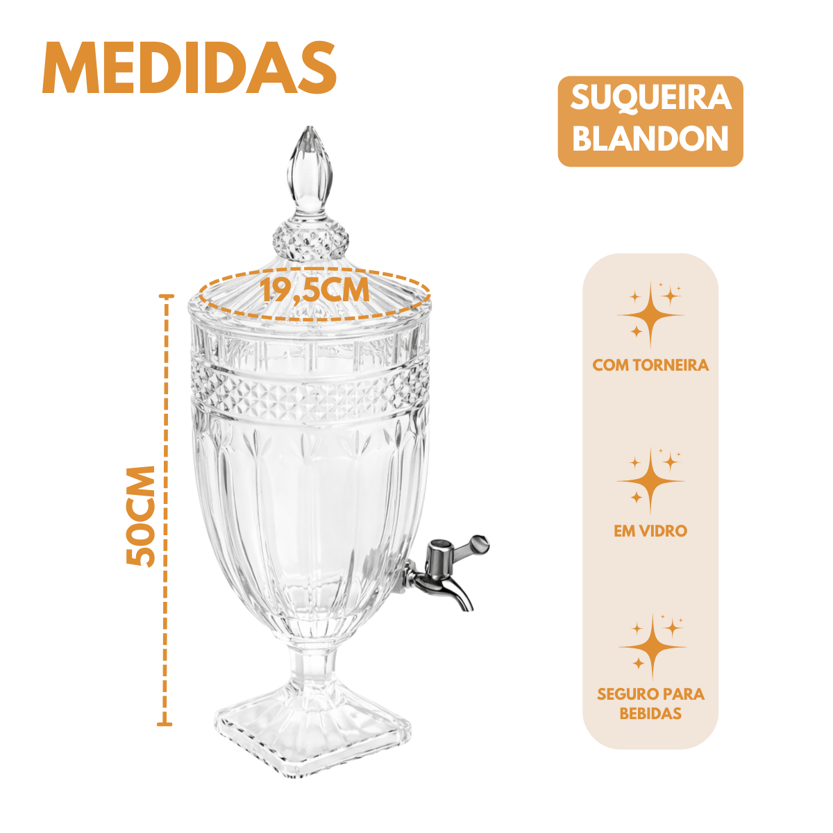 Suqueira Vidro 4,5L Blandon