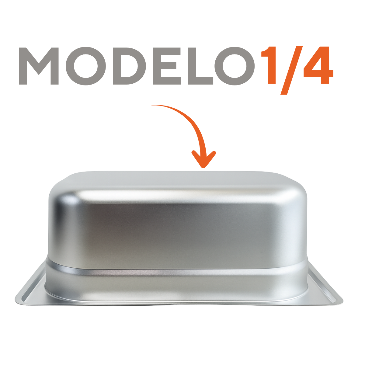 Cuba Aço Inox 1/4 100mm