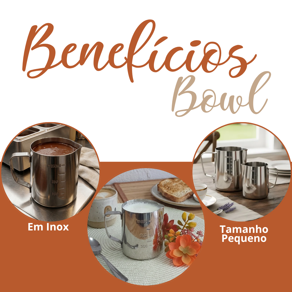 Leiteira Com Medida Aço Inox 350ml
