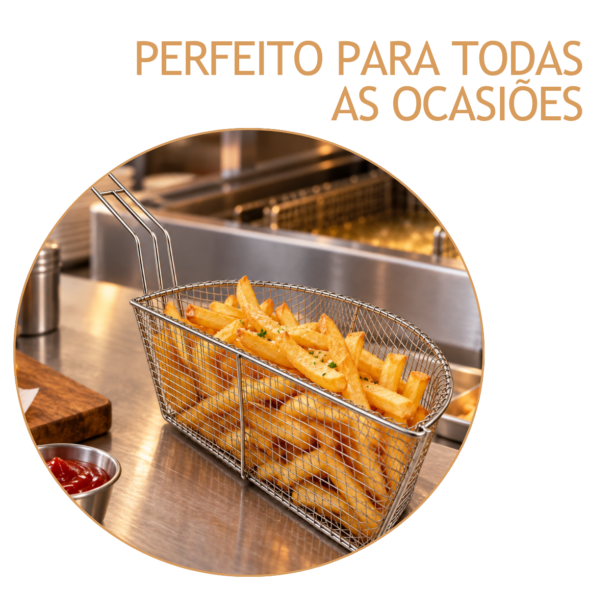 Cesto Meia Lua 35cm Profissional Arame