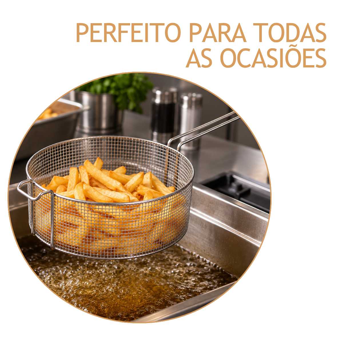 Cesto Redondo Para Fritura 34cm Arame Profissional