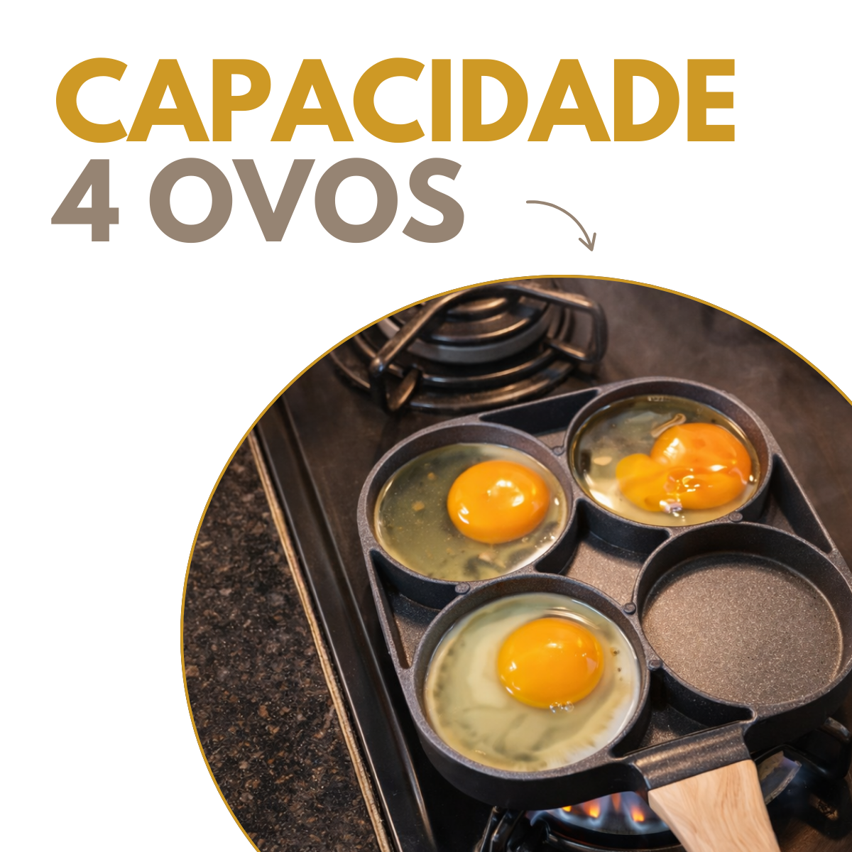 Frigideira 4 Ovos Aluminio Antiaderente