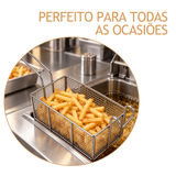 Cesto Fritura Retangular Profissional 24cm