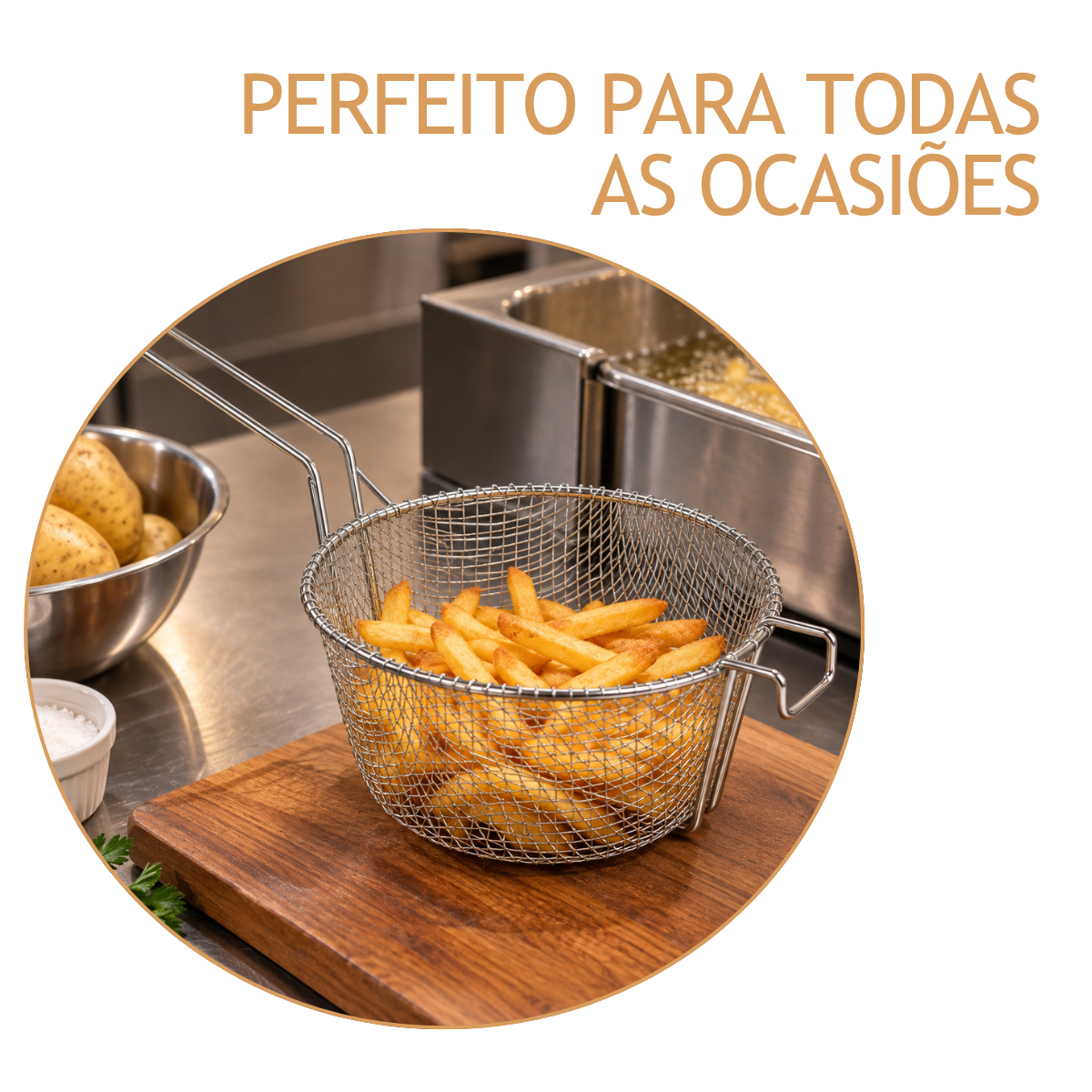 Cesto Peneira Para Frituras 22cm Arame