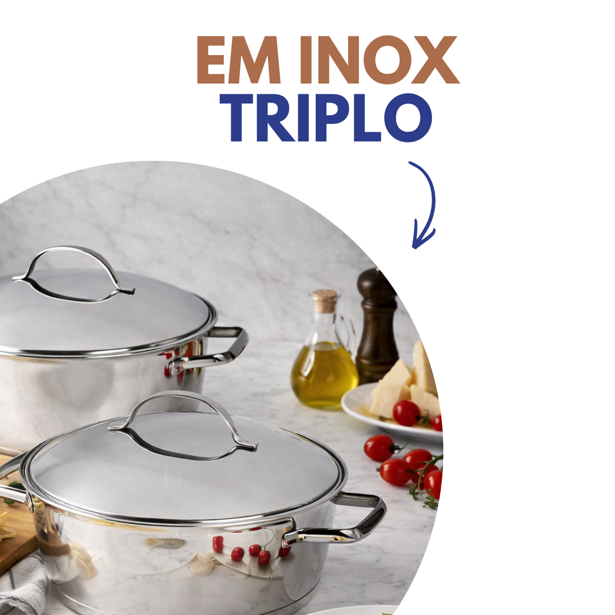 Caçarola Tramontina aço inox profissional