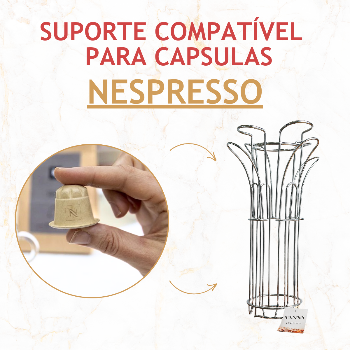Suporte para 36 Cápsulas Nespresso Cromado