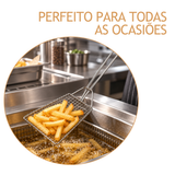 Escumadeira Retangulara Para Fritura Profissional Arame
