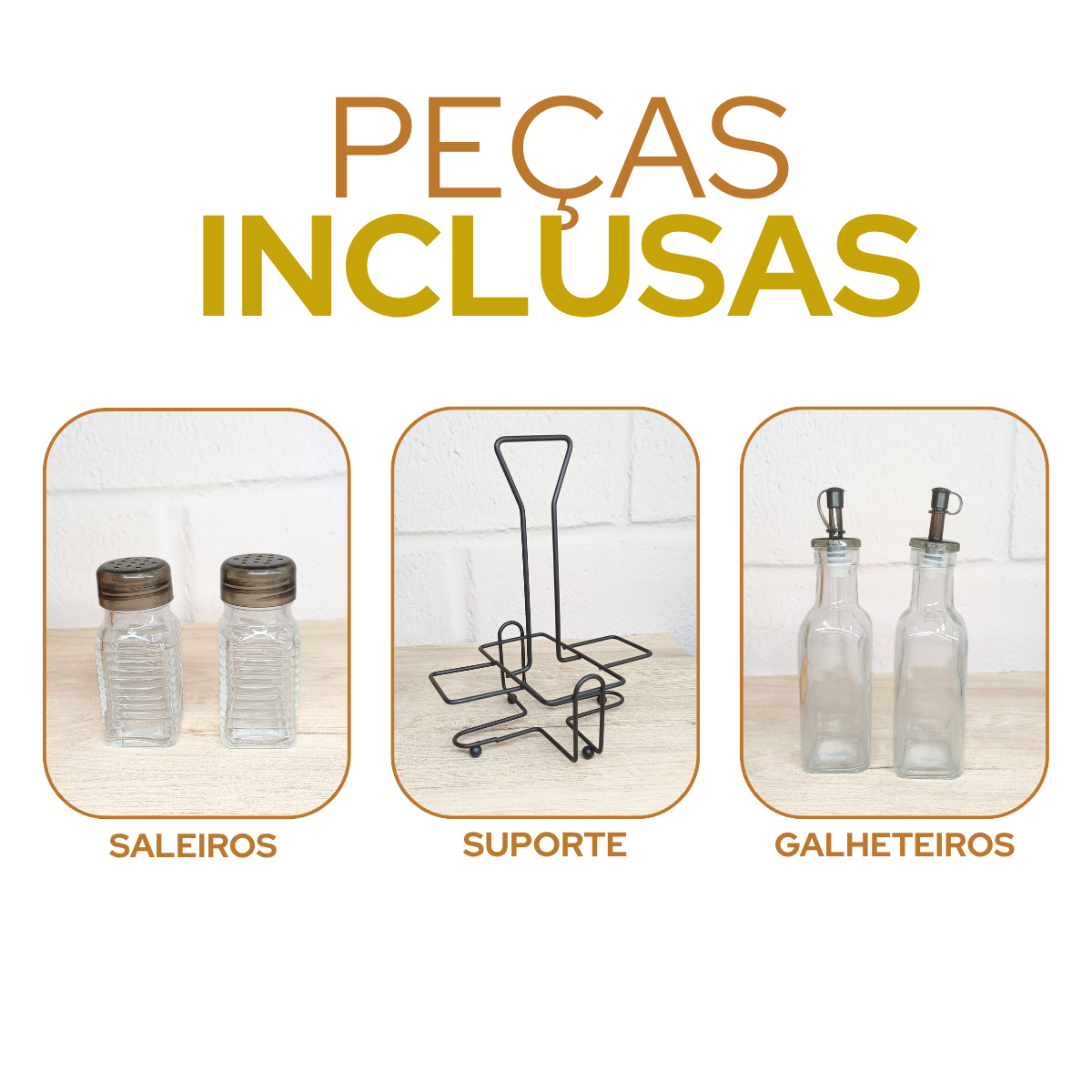 Kit Galheteiro Com Suporte