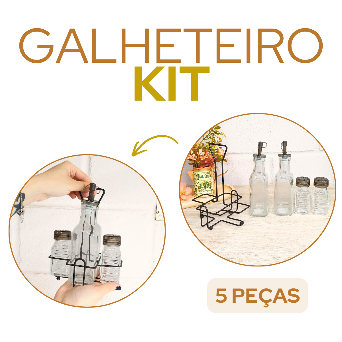 Kit Galheteiro Com Suporte