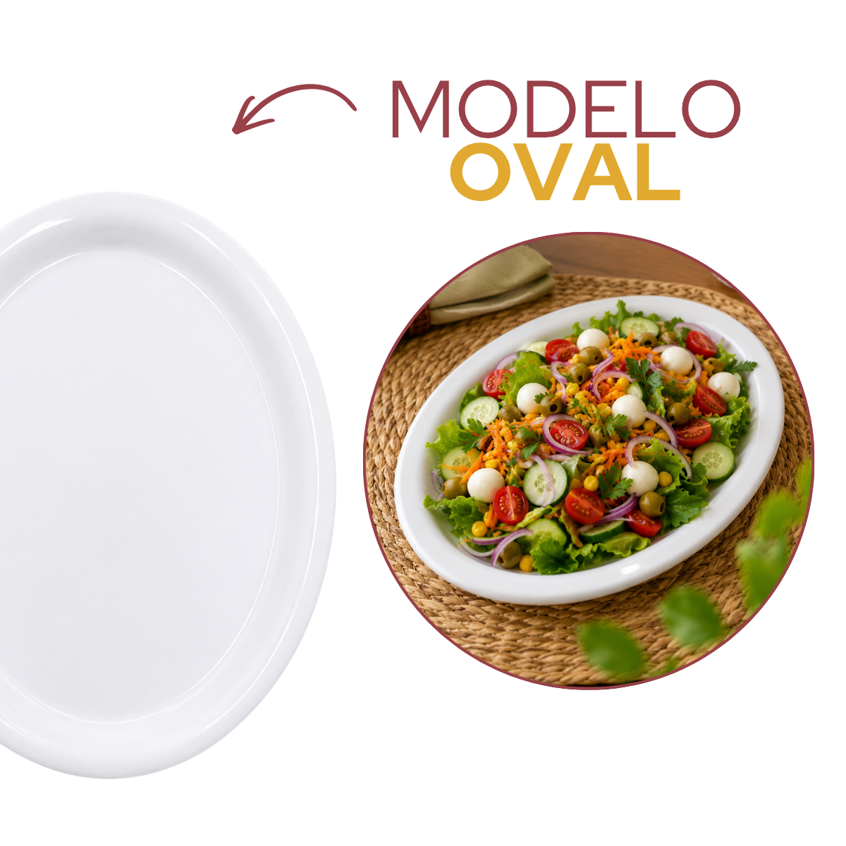 Travessa Oval Porcelana 31cm Servir
