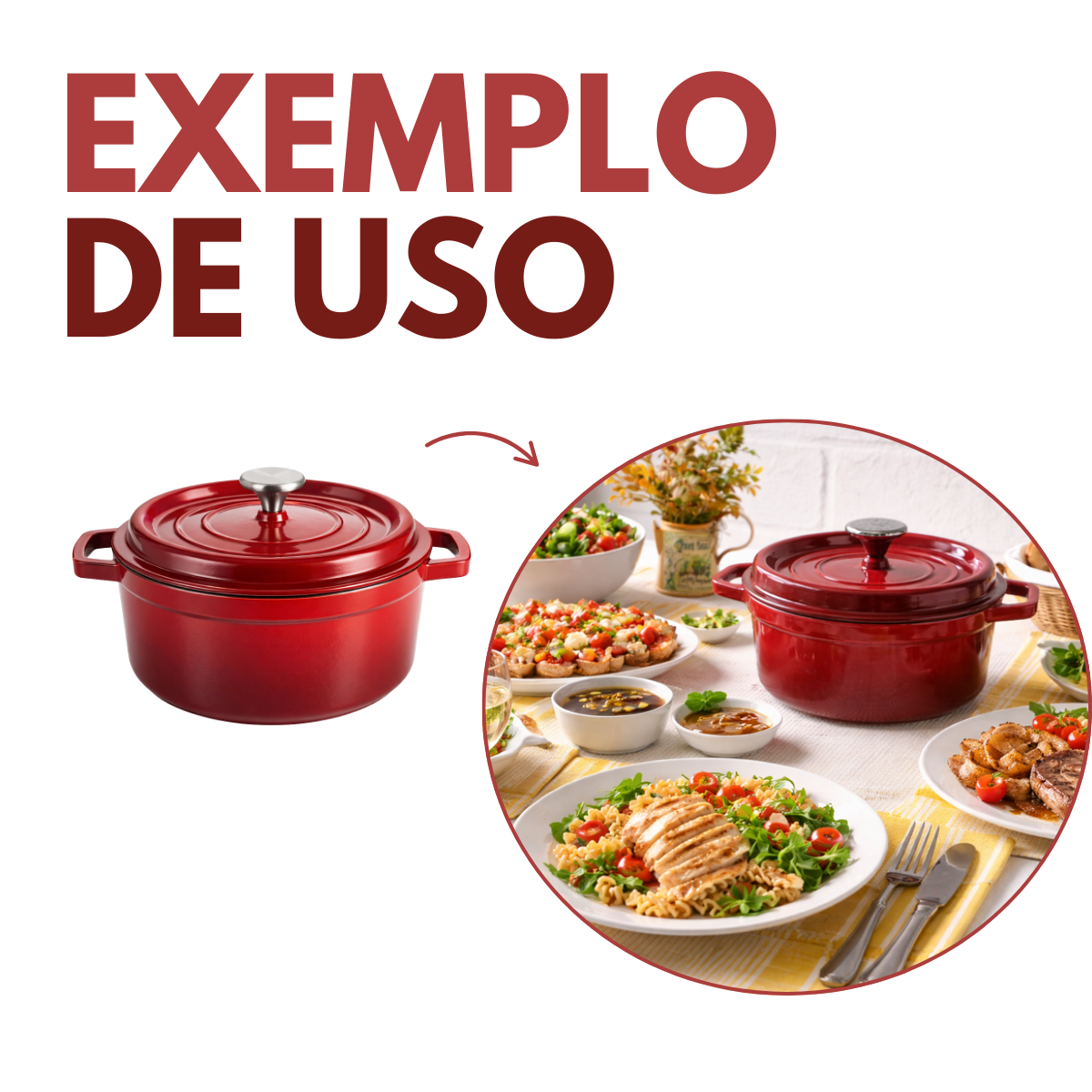 Panela Francesa Ferro Fundido 26 - Vermelha
