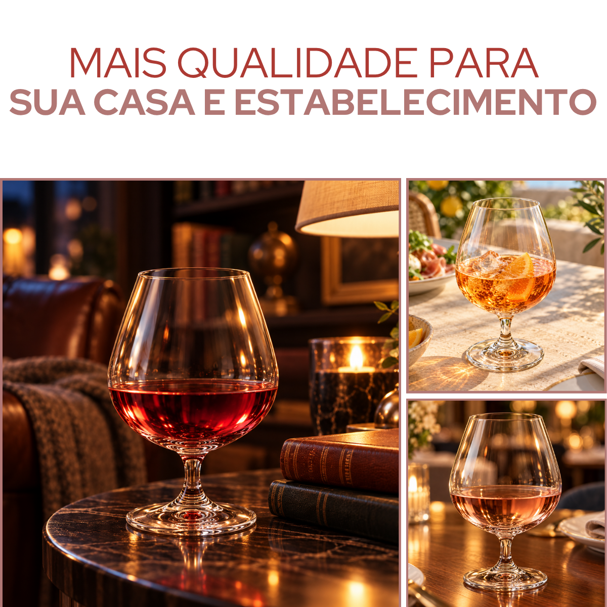 Taça Cristal Titanio Conhaque 360ml