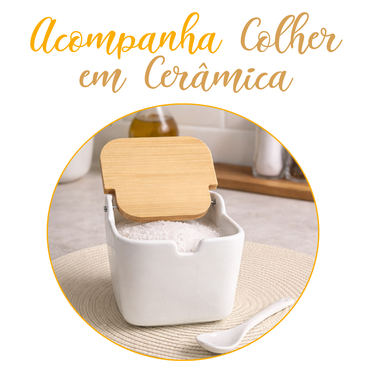 Saleiro de Mesa C/ Tampa e Colher 280ml