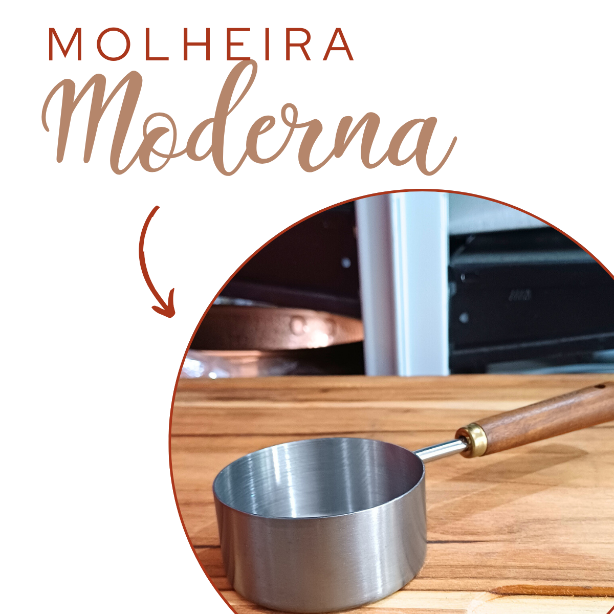 Copo Molheira Inox Cabo Madeira