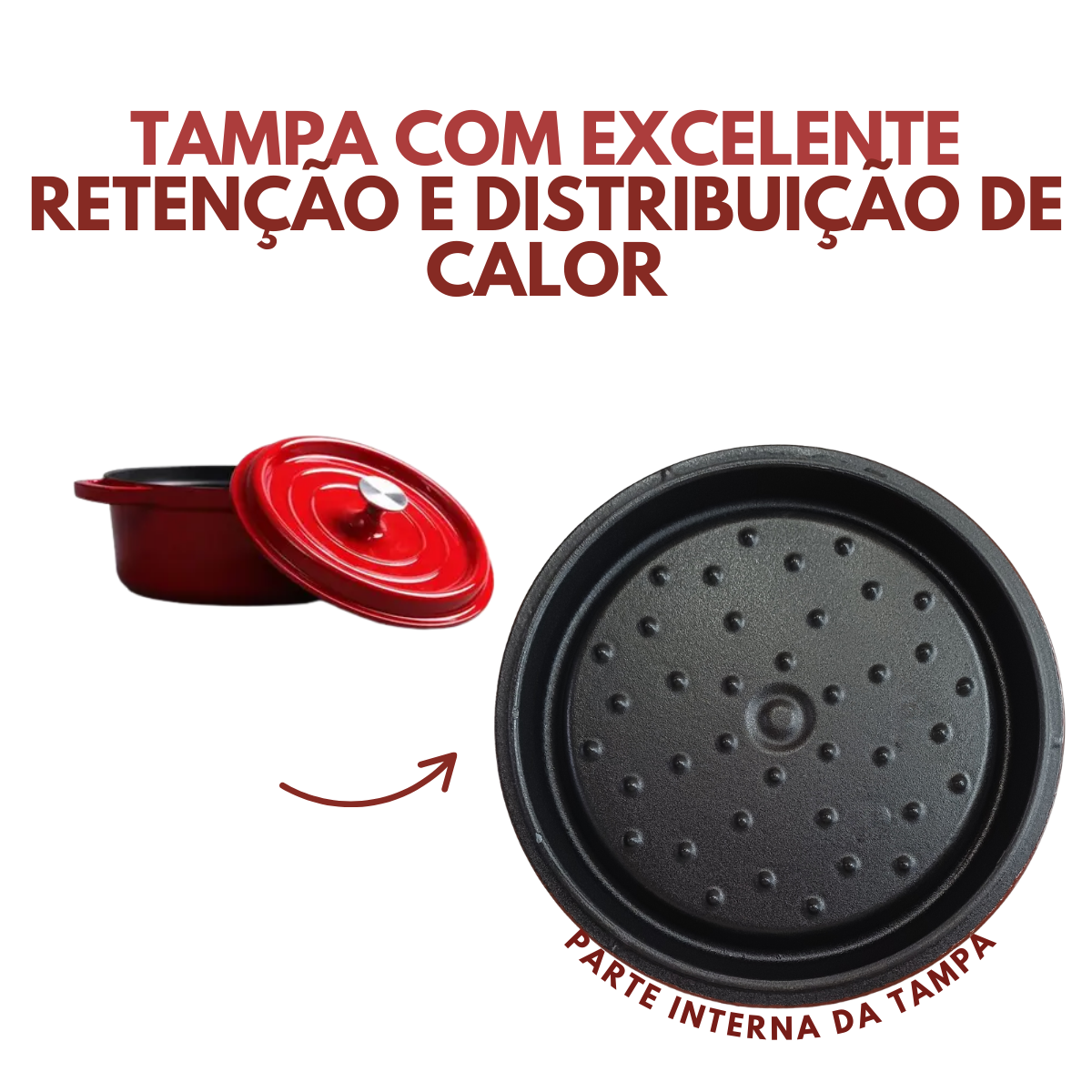 Panela Francesa Ferro Fundido 26 - Vermelha