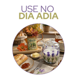 Açucareiro Vidro Com Tampa e Colher Lavanda