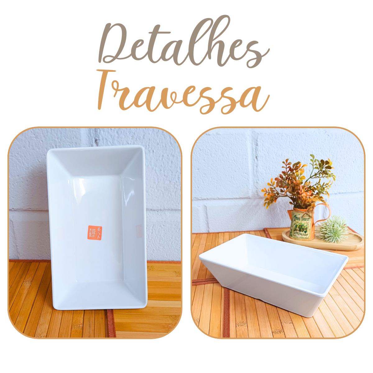 Travessa Retangular Melamina 25cm