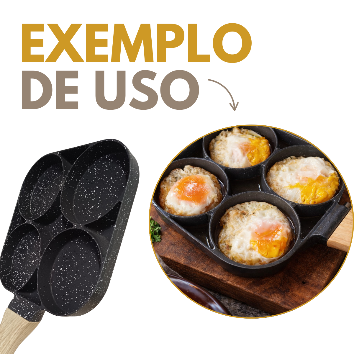 Frigideira 4 Ovos Aluminio Antiaderente