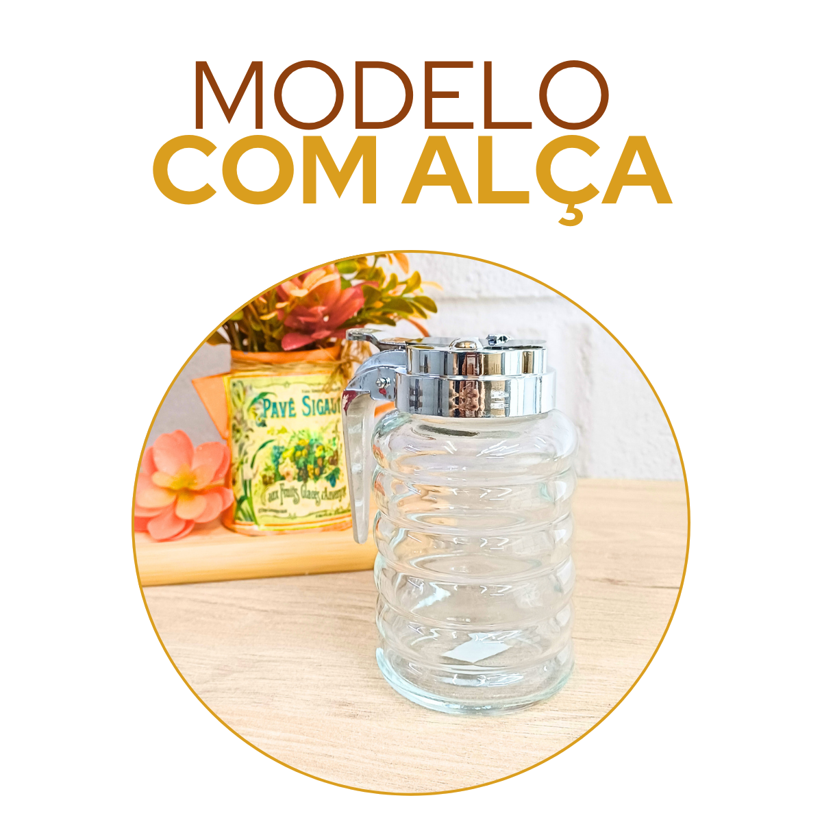Meleira de Vidro com Tampa 280ml