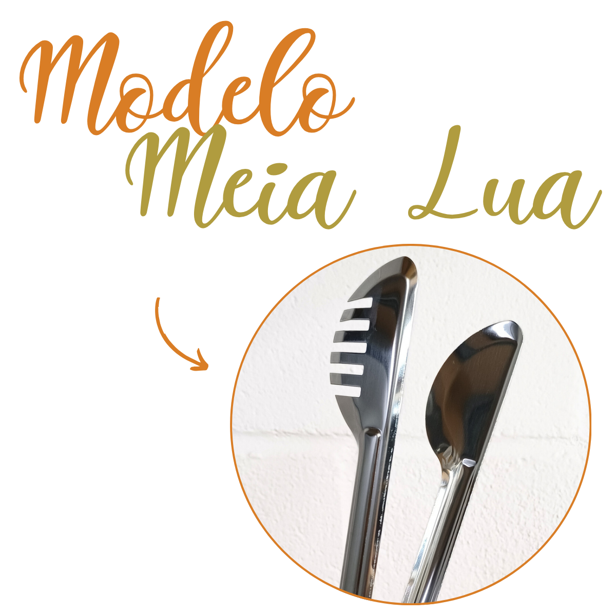 Pegador Meia Lua Aço Inox