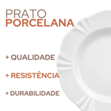 Prato Fundo Soleil Branco Oxford Porcelana 24cm