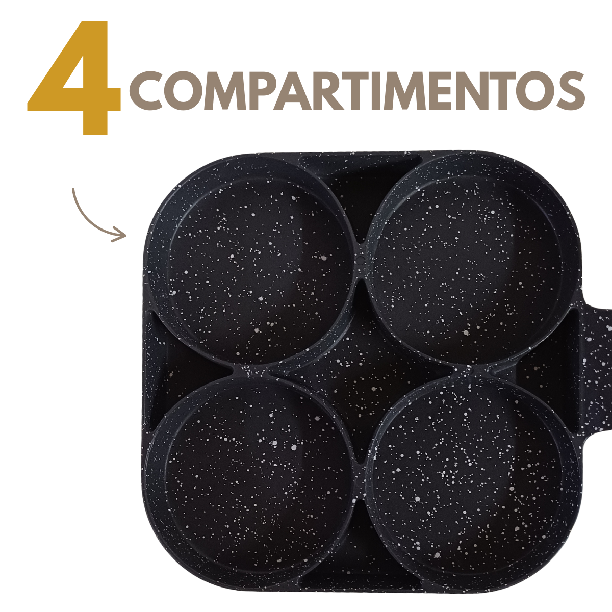 Frigideira 4 Ovos Aluminio Antiaderente