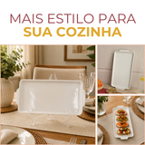 Bandeja Retangular Porcelana