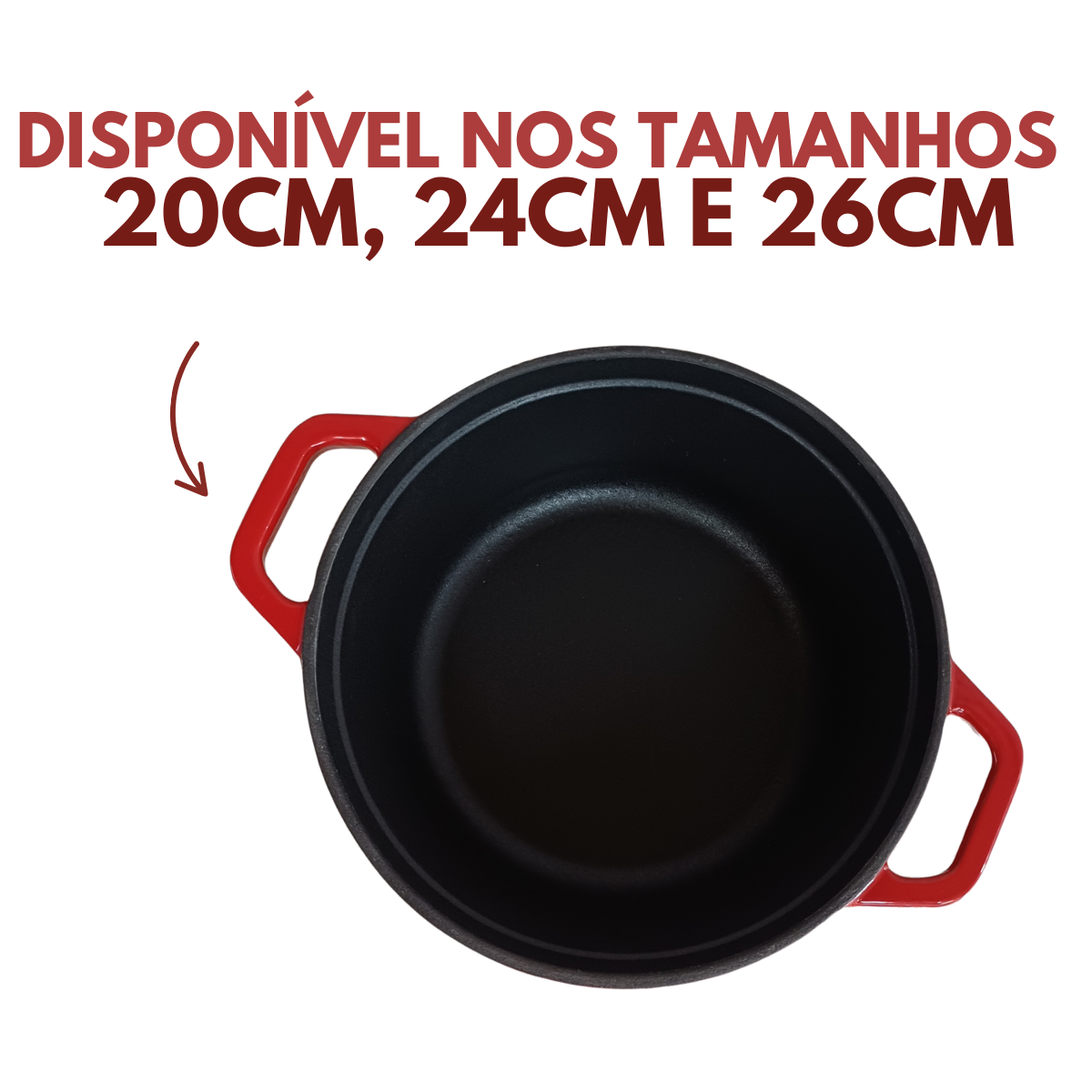 Panela Francesa Ferro Fundido 24 - Vermelha