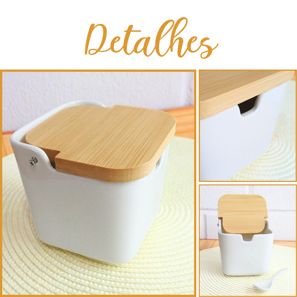 Saleiro de Mesa C/ Tampa e Colher 280ml