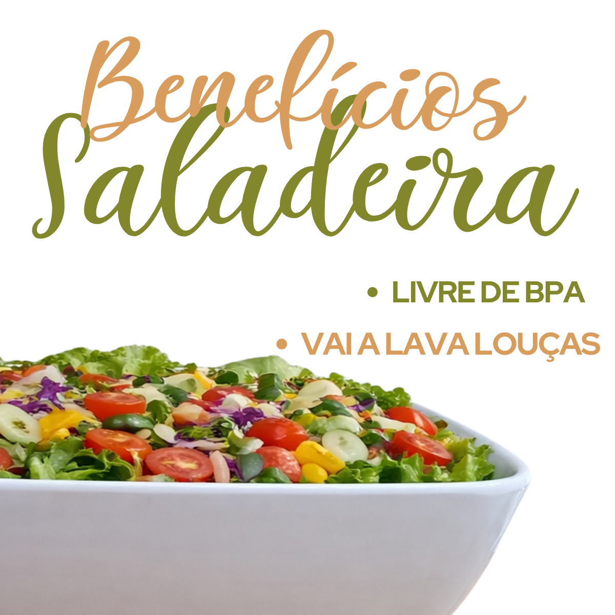 Saladeira Quadrada Melamina 4Litros