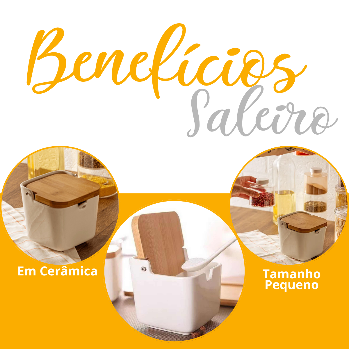 Saleiro de Mesa C/ Tampa e Colher 280ml