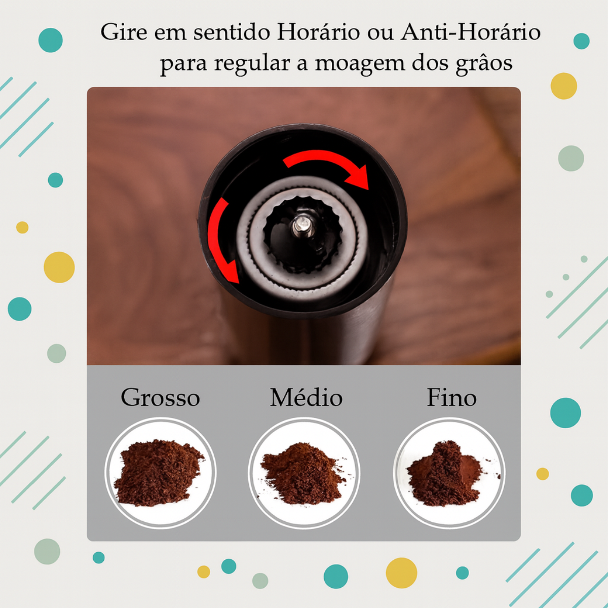 Moedor manual café Ajustável