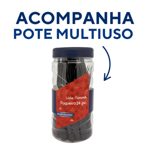 Conjunto faqueiro com pote 24peças azul A Gourmet