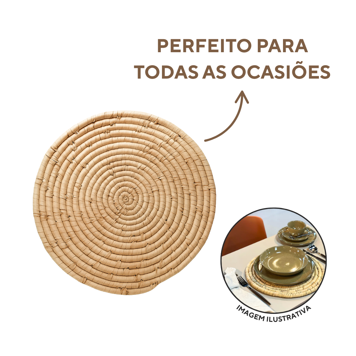 Sousplat de Fibra Natural 35cm - A Gourmet