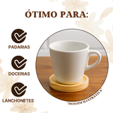 Xicara porcelana pires redondo pinus