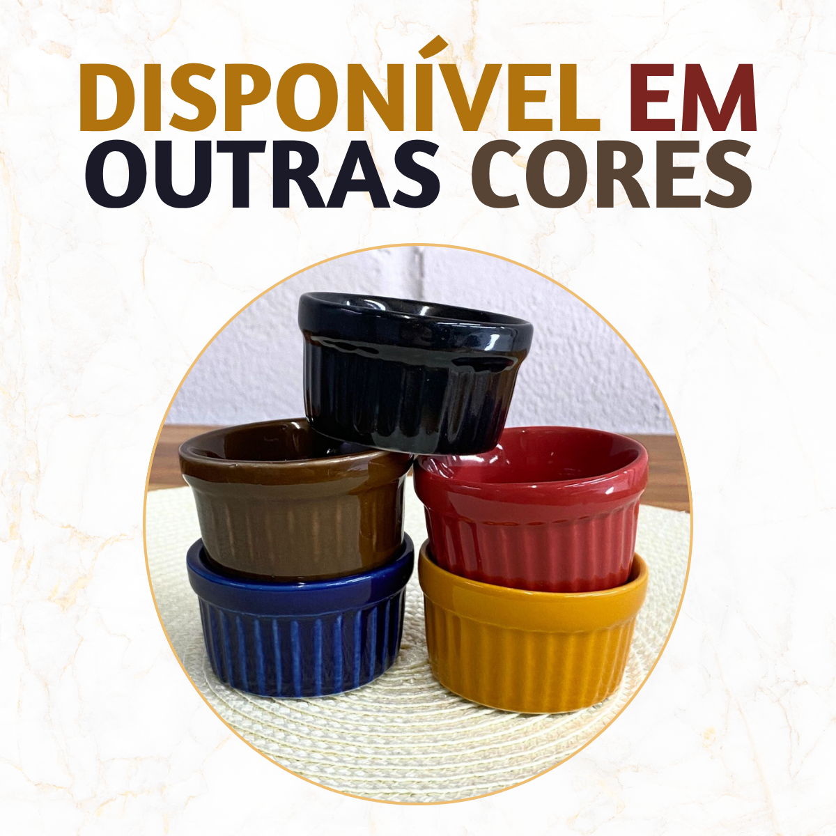 Ramequim Porcelana Preto 40ml