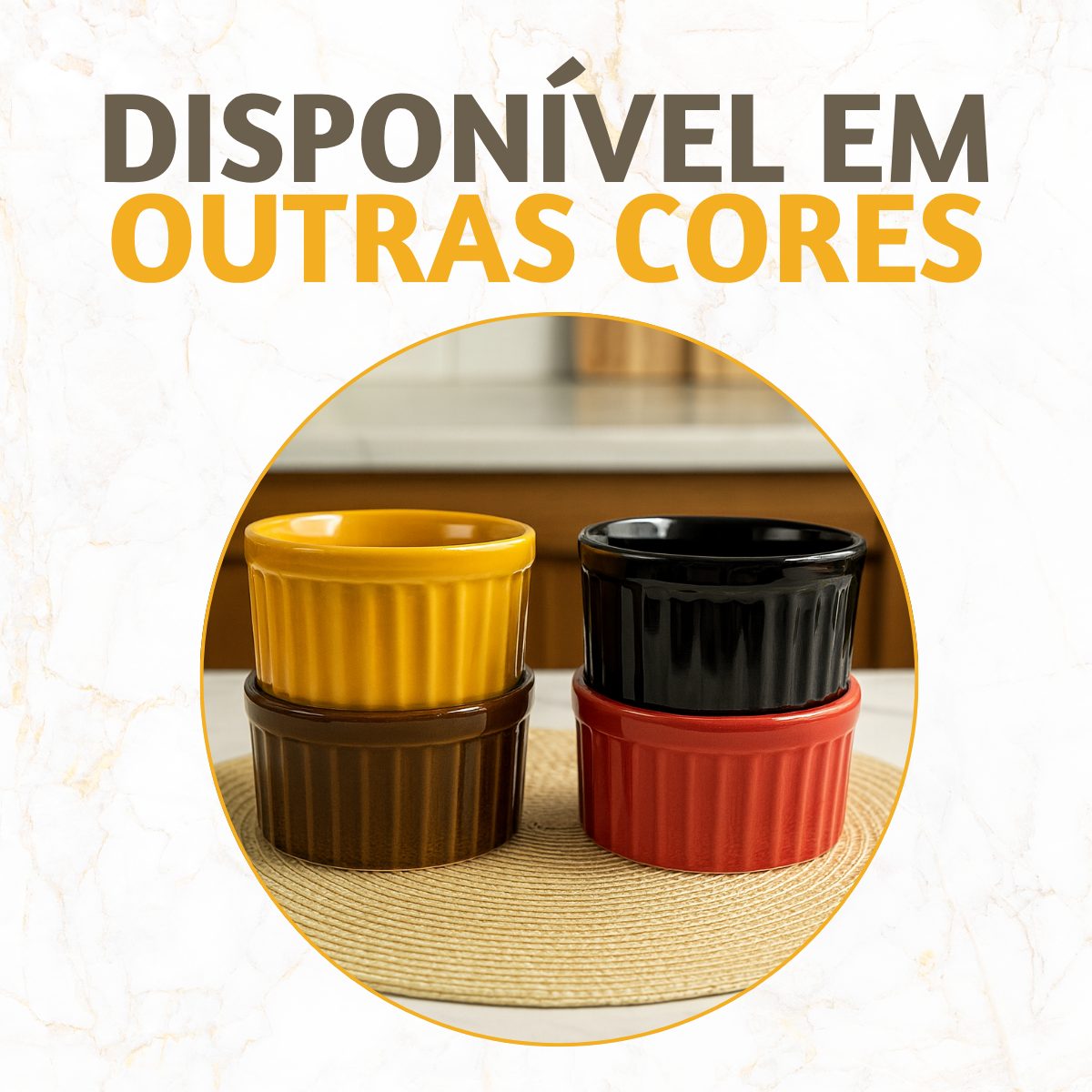 Ramekim Grande Porcelana Laranja