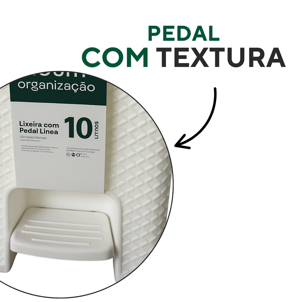 Lixeira Com Pedal Branca Linea 10Litros - A Gourmet