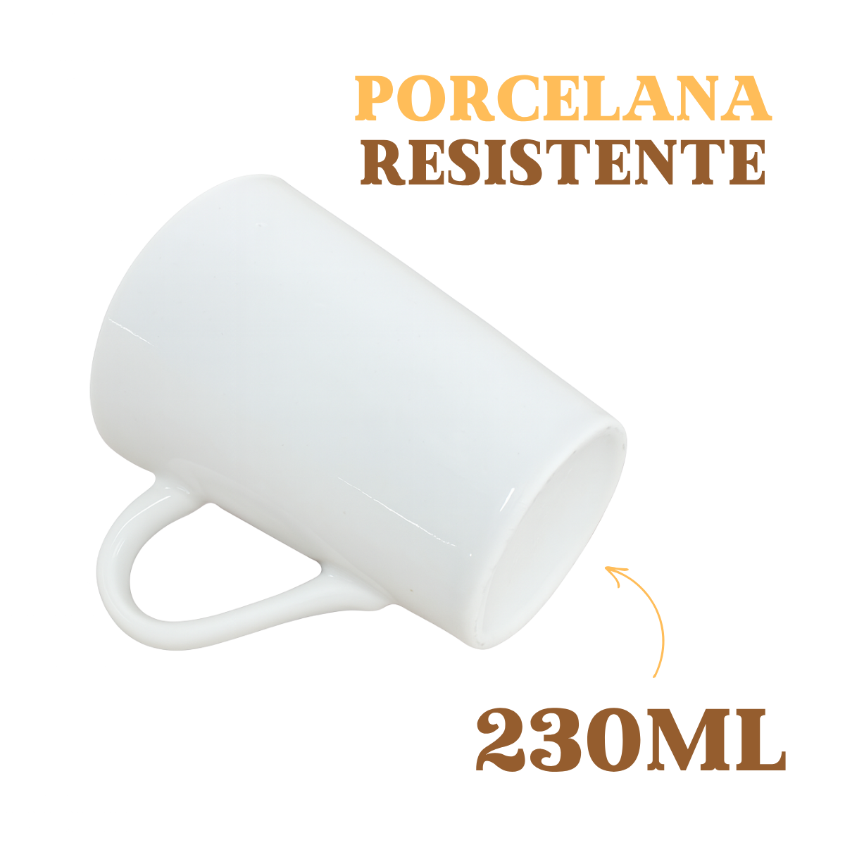 Caneca Copo 230ml Porcelana Segunda Linha