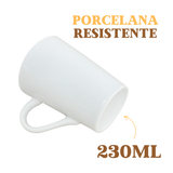 Caneca Copo 230ml Porcelana Segunda Linha