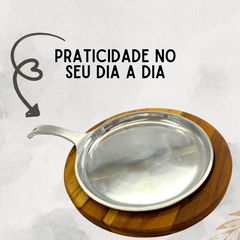 Tabua Madeira Teca Com Tapioqueira Aluminio - A Gourmet