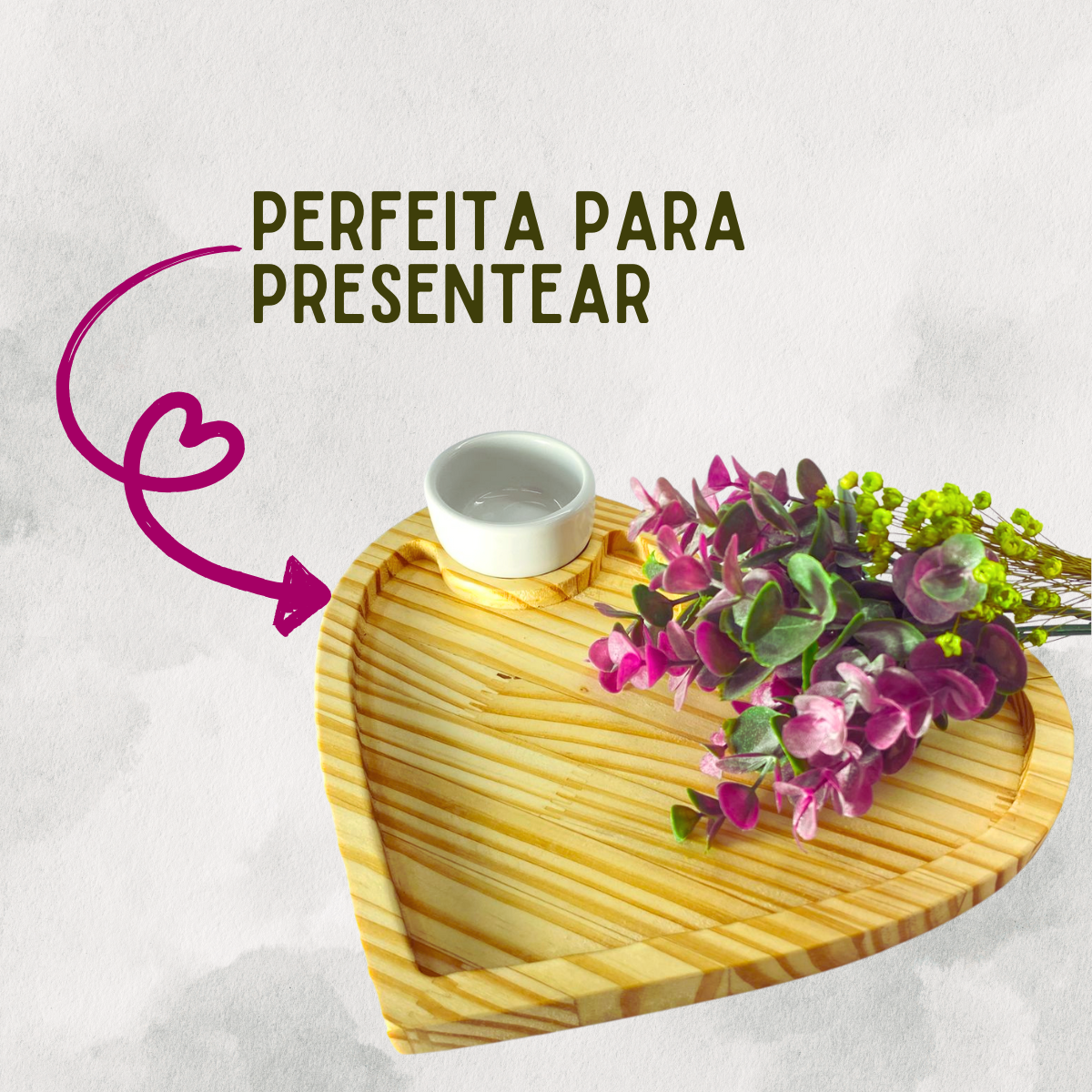 Tábua Coração Rebaixo C/ Mantegueira Porcelana - A Gourmet