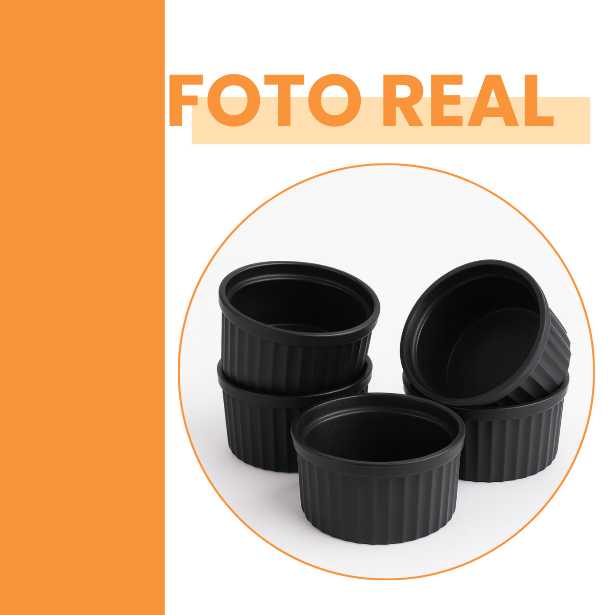 Ramequim Preto de Polipropileno 70ml