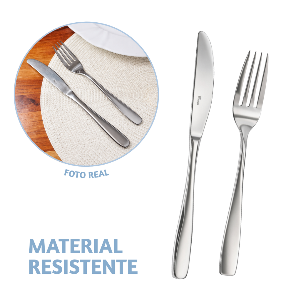 Kit 12 Garfo e 12 Faca Paulista Aço Inox